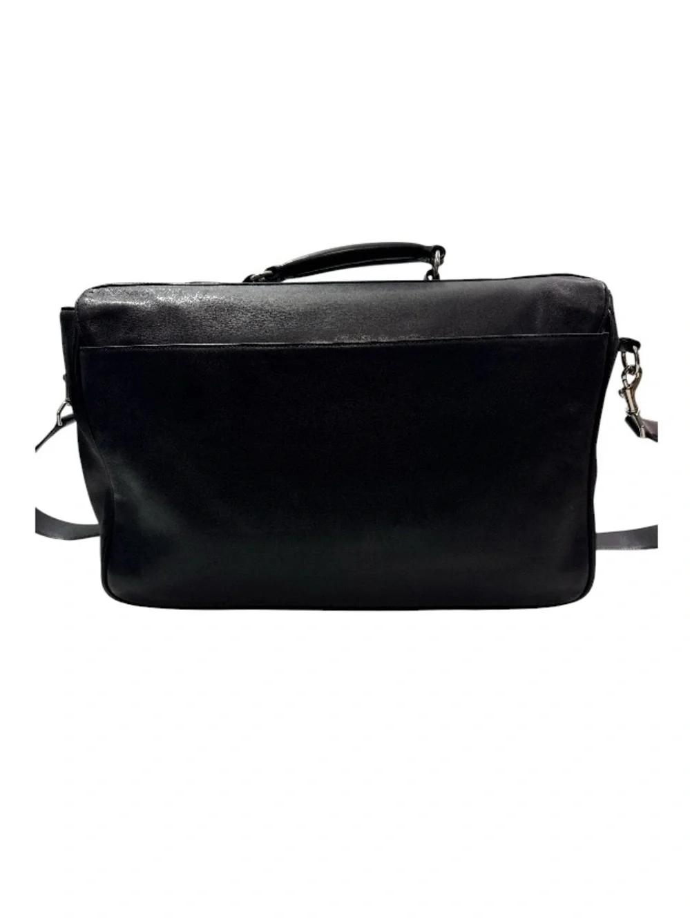 Vintage Coach Metro, black leather briefcase model 5307 silver lock with key